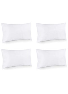 AL WADI FURNITURE AWF Al Wadi Furniture Compressed Set of 4 Microfiber Pillow for Home, Hotel, Office, Guest, Chair, Sofa, Camping, Standard, White, 48W x 70L cm  - Image 2
