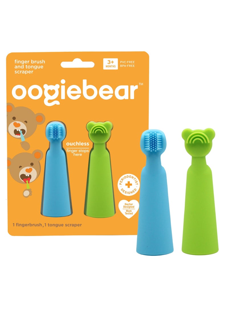 oogiebear Baby Finger Brush & Tongue Scraper - Gentle Oral Care, Soft Silicone, BPA-Free, for Infants & Toddlers - Image 1