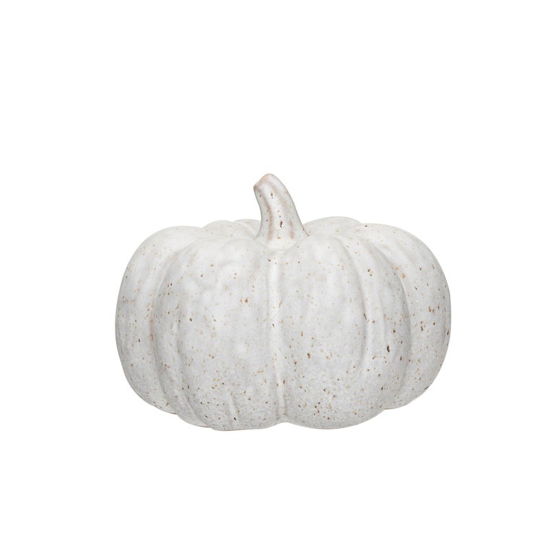 Creative CoOp Stoneware Pumpkin Decor with Reactive Glaze Cream