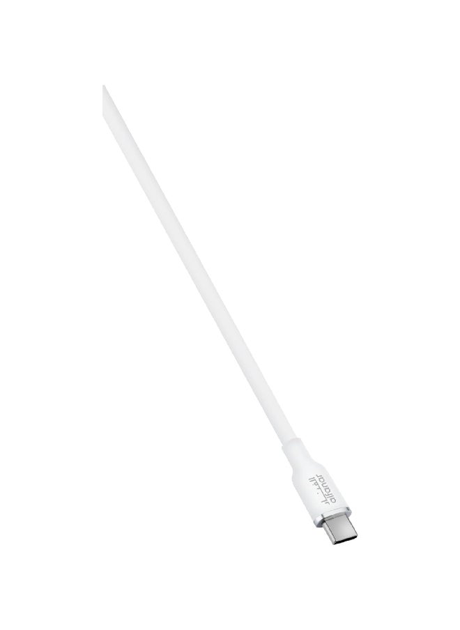 alfanar - 480Mbps 3A Silicone USB Type-C to Lightning Fast Charging Cable White 1 m C31C-LSW05 - Image 1