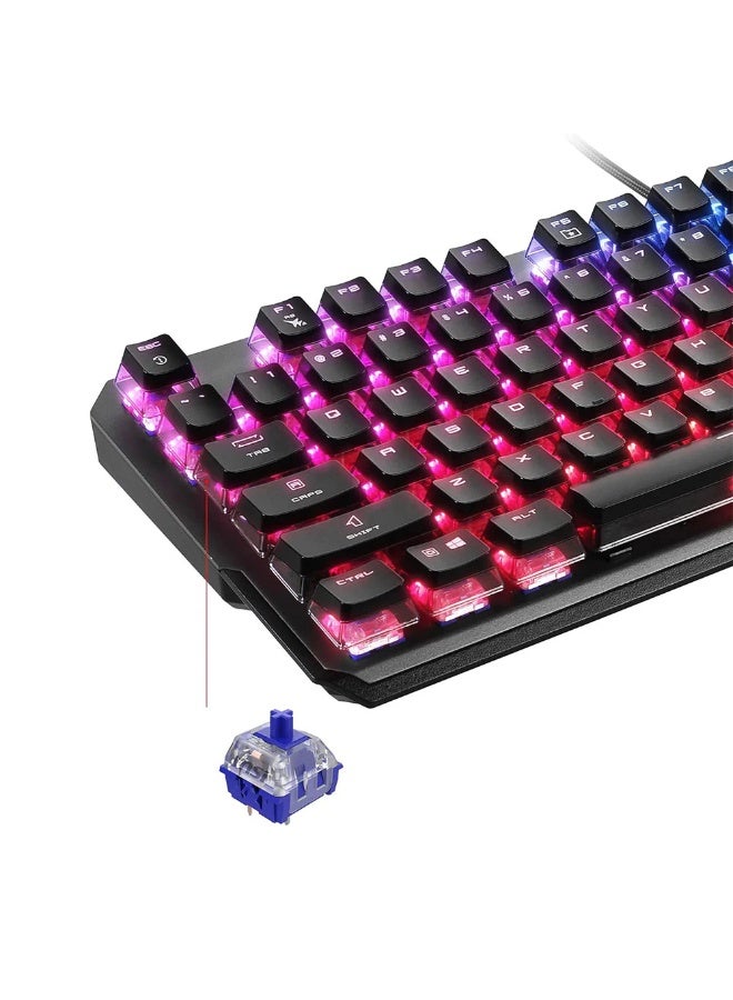 MSI Vigor GK71 Sonic RGB Gaming Keyboard – Blue Mechanical Switches, English & Arabic Layout, Per-Key RGB Lighting, Aircraft-Grade Aluminum Top, Dedicated Media Controls, USB Wired – Black - Image 3