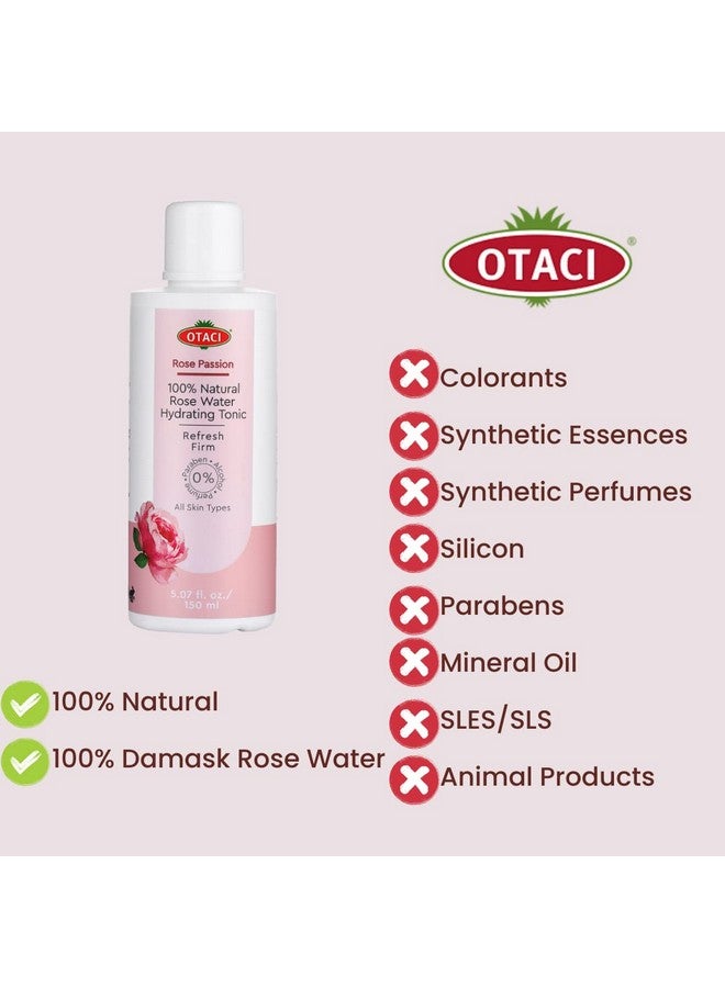 OTACI Rose Passion 100% Natural Rose Water Hydrating Toner, Facial Skin Moisturizer Hydrating Natural Cleanser - Image 3