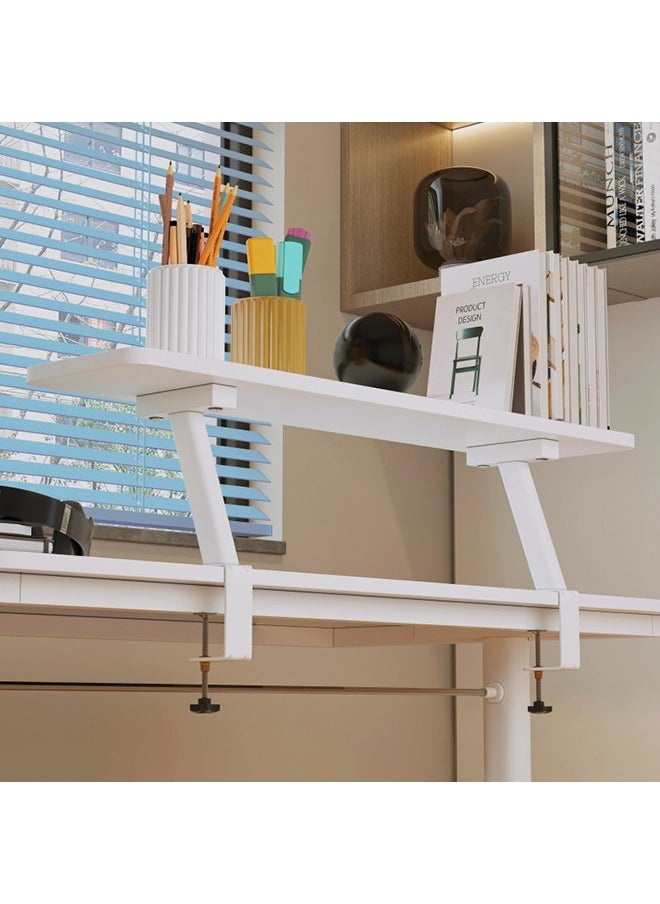 Monitor Stand Book Stand Clamp On Desk Shelf 60cm Desk Extension Shelf Organizer Adjustable Desk Extender Side Table Single Layer Above Storage Shelf