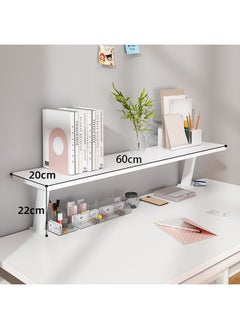 XiuWoo Monitor Stand Book Stand Clamp On Desk Shelf 60cm Desk Extension Shelf Organizer Adjustable Desk Extender Side Table Single Layer Above Storage Shelf  - Image 5