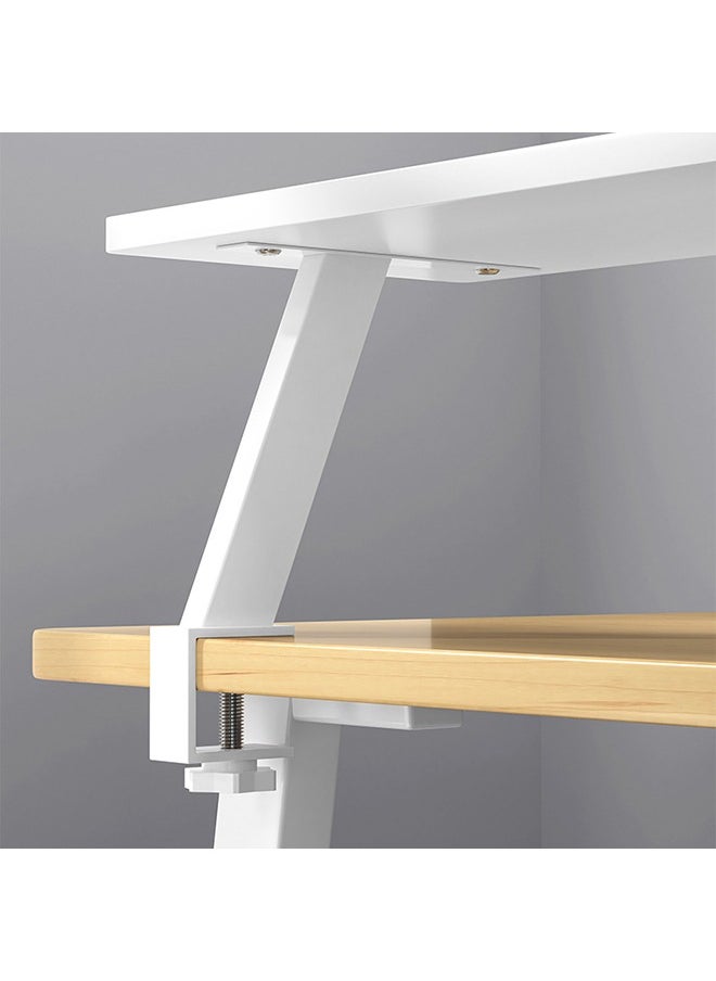 Monitor Stand Book Stand Clamp On Desk Shelf 60cm Desk Extension Shelf Organizer Adjustable Desk Extender Side Table Single Layer Above Storage Shelf