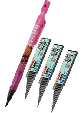 Artlantis 2.0 mm Thick Nib Versatile Pen Pink Color 1 Piece and 2.0 mm Thick Nib Black 3 Pieces Thick Nib Mechanical Pencil  - Image 1
