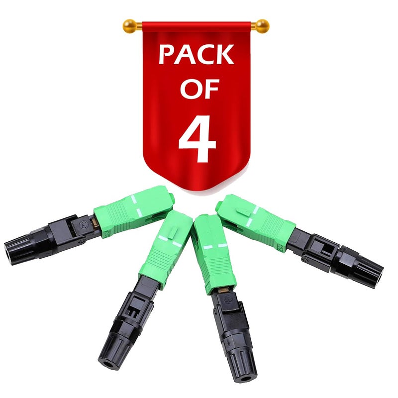 Cable Splicer Tech FTTH SC/APC Fast Connector (Pack of 4) – Field Assembly Fiber Optic Connector for 3.0x2.0mm Drop Cable – Quick Termination Green SC/APC Connectors for FTTH Network & Patchcord Use - Image 2