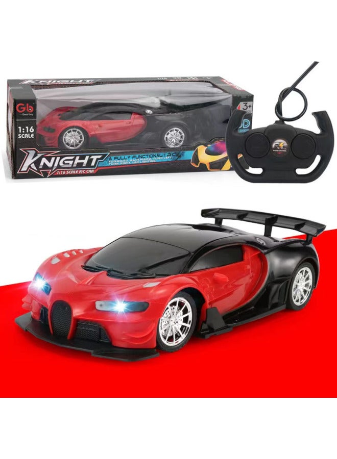 Direct Four-way Remote Control Car Gift Boy Toy Car Electric Sports Car Children's Remote Control Car A Generation Of Hair-Color:Red Cloth-Proportion:1:16  - Image 1