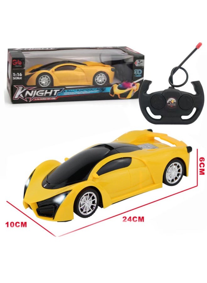Direct Four-way Remote Control Car Gift Boy Toy Car Electric Sports Car Children's Remote Control Car A Generation Of Hair-Color:Red Cloth-Proportion:1:16  - Image 3