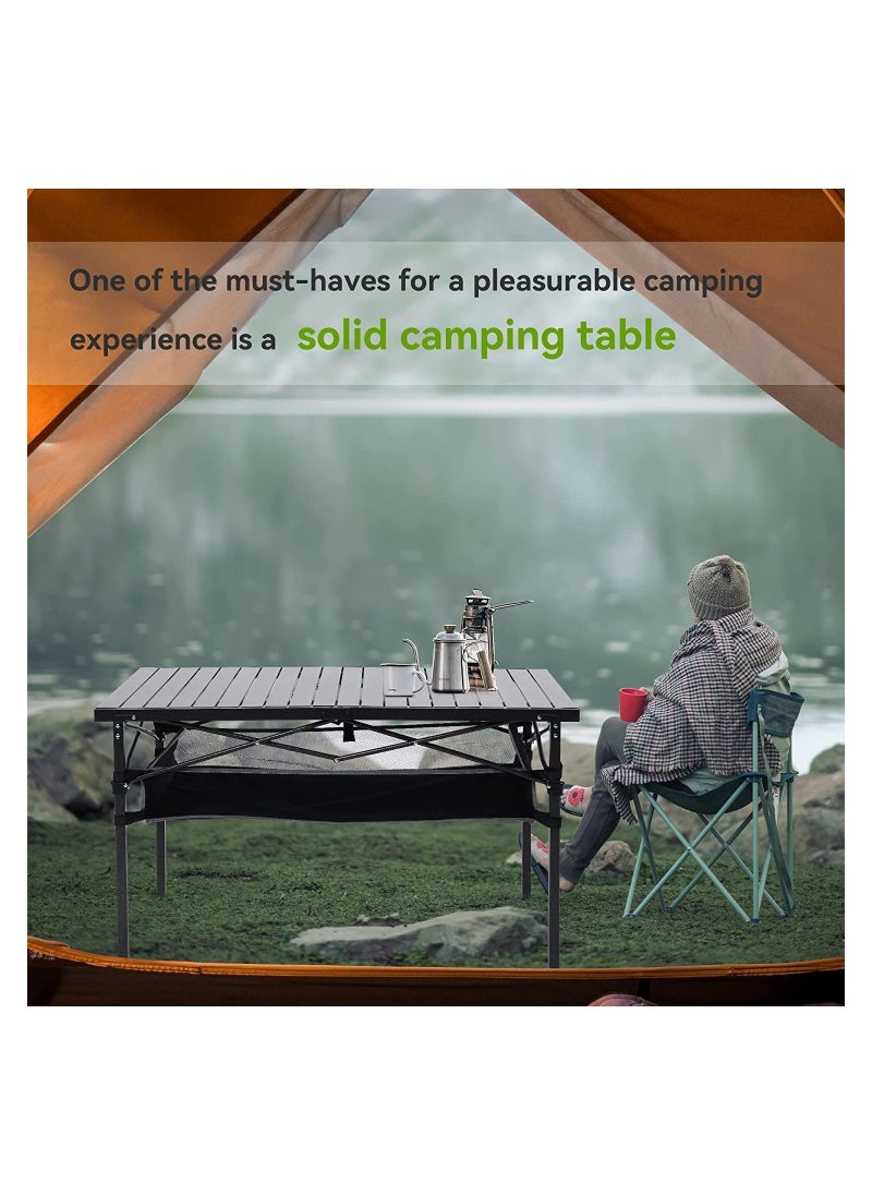 Generic - Large Foldable Table,Portable Camping Table,Picnic Table,Backpacking Table with Storage Waterproof Pocket, 95 * 55 * 50cm - Image 1
