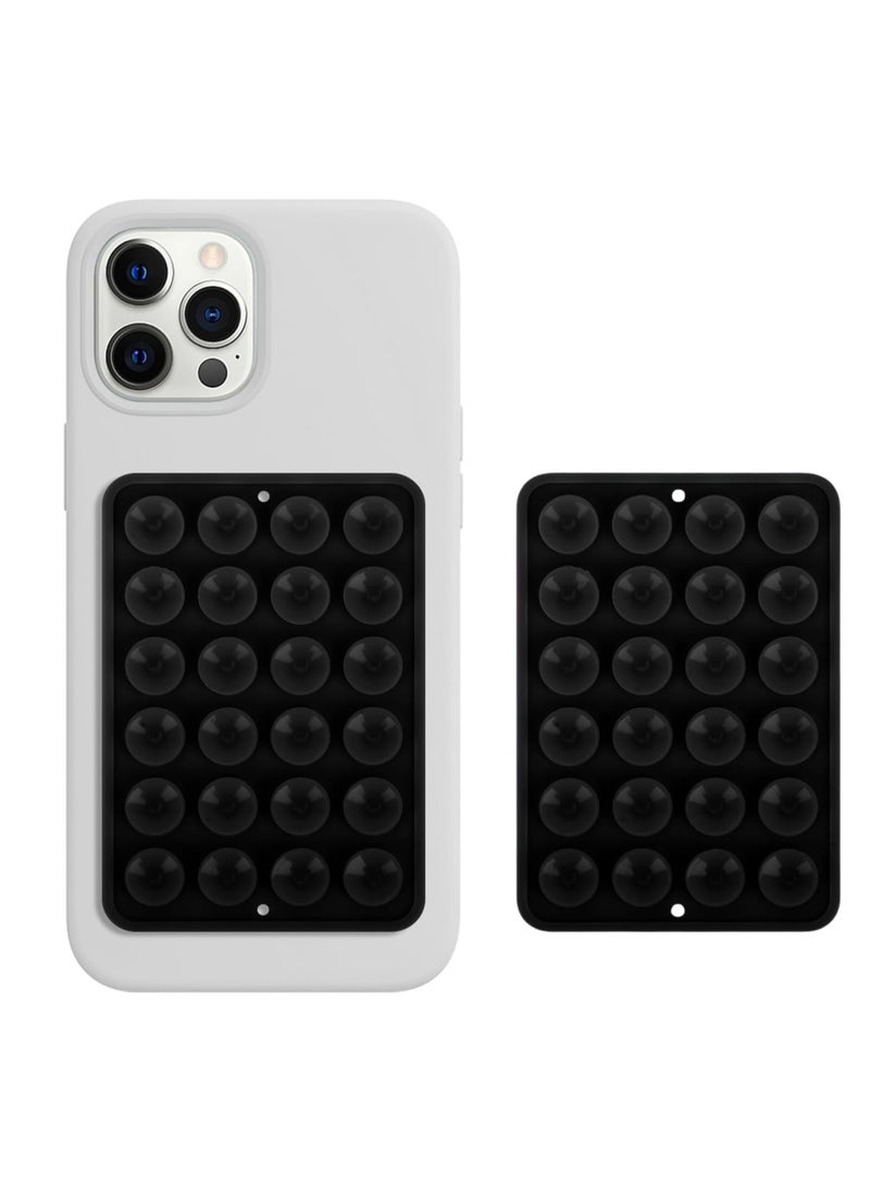 HIPOP 2pc Silicone Suction Cup Wall Stand Mat Multifunctional 24 Square Suction Phone Anti-Slip Wall Phone Holder Mount  - Image 1