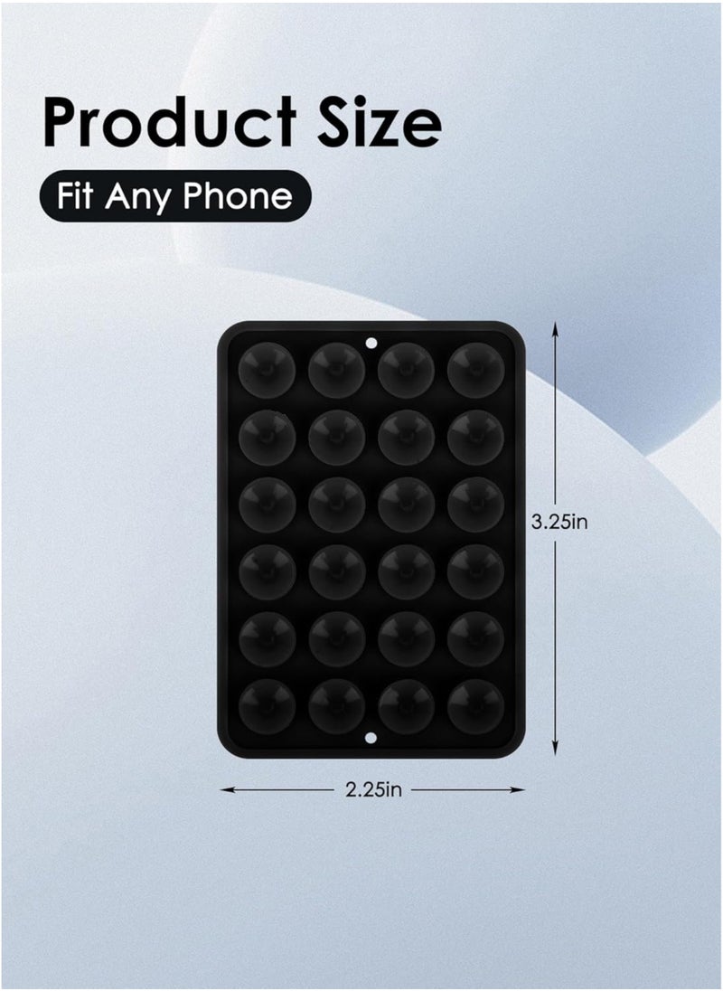 HIPOP 2pc Silicone Suction Cup Wall Stand Mat Multifunctional 24 Square Suction Phone Anti-Slip Wall Phone Holder Mount  - Image 3