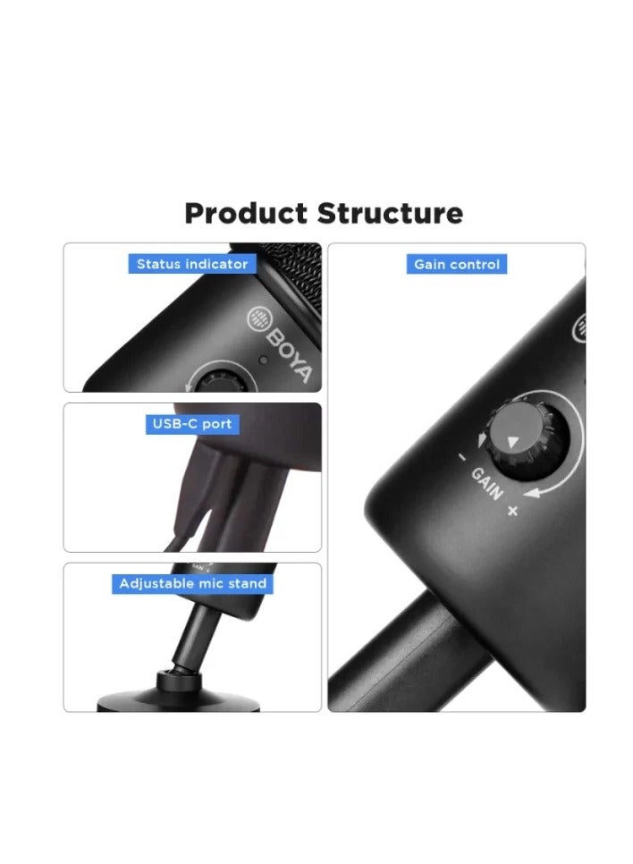 BOYA BOYA BY-CM3 Desktop Cardioid USB Microphone - Image 3