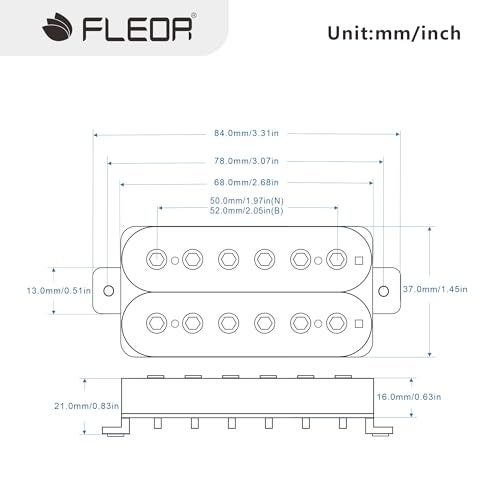 FLEOR Neck+Bridge Pickup Set Ceramic Double Coil Humbucker Pickups for Electric Guitar Pickup Replacement-White - Image 2