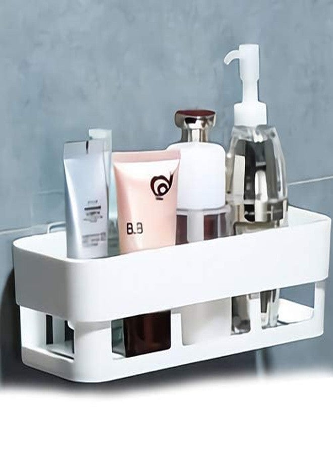 RETSPHIX Kitchen/Bathroom Shelf, Wall Holder Storage Rack Bathroom Organizer Rack Storage Box Strong Adhesive Sticker Shower Rack Shelf (3) - Image 2