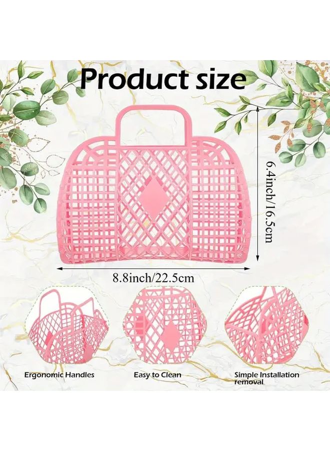 8pcs Colorful Easter Baskets Durable Plastic Tote Bags with Handles for Egg Hunting Spring Party Favors - Image 3
