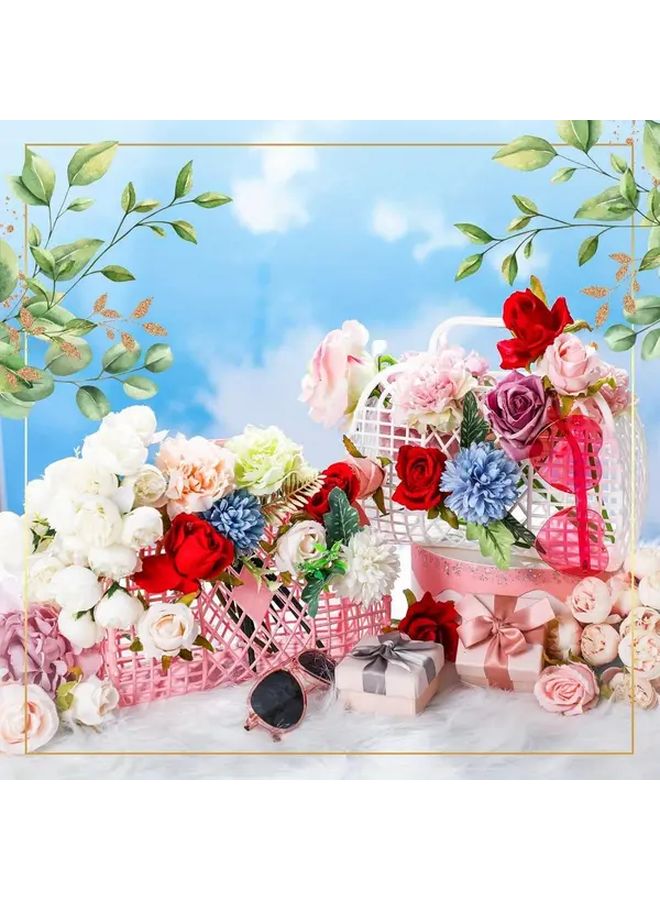 8pcs Colorful Easter Baskets Durable Plastic Tote Bags with Handles for Egg Hunting Spring Party Favors - Image 4