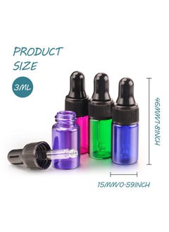 50 Pack 3Ml Glass Dropper Bottles Mix Color Sample Vial With Glass Pipette Dropper For Eye Dropper Essential Oil Bottleperfume Aromatherapy Cosmetic Containerpipette&Stickers Included - pzsku/ZBF8F19C1756C365FBA48Z/45/_/1720010067/550f7088-d897-4b9e-ab0e-4d8cb7511f46