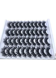 HBZGTLAD HBZGTLAD 20 Pairs 25 mm 3d Mink Lashes Bulk Faux with Custom Box Wispy Natural Mink Lashes Pack Short Wholesales Natural False Eyelashes (F063)  - Image 5