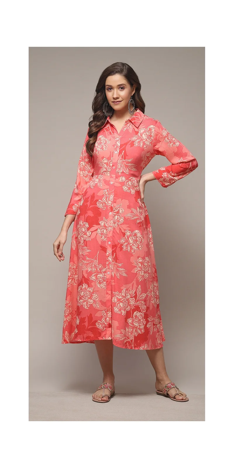 بيبا فستان كورال ليفا بطبعة مستقيمة