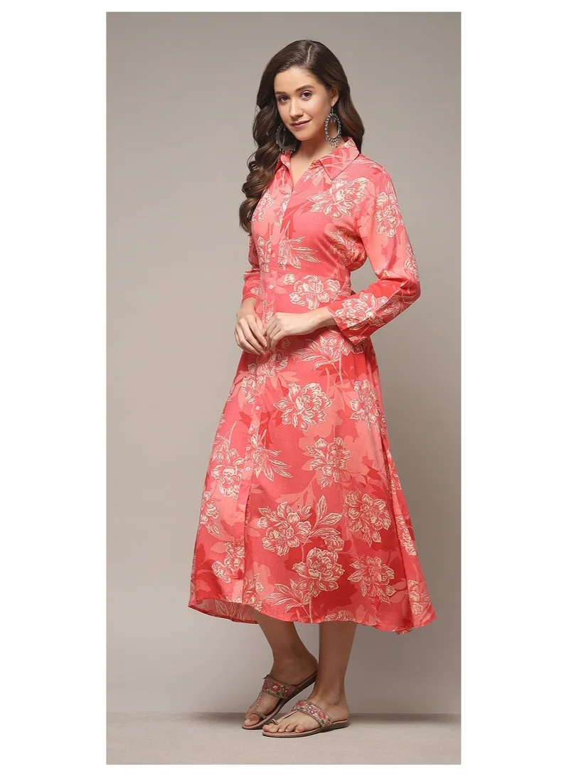 Biba  Coral LIVA Straight Printed Dress for Women | Best Price UAE