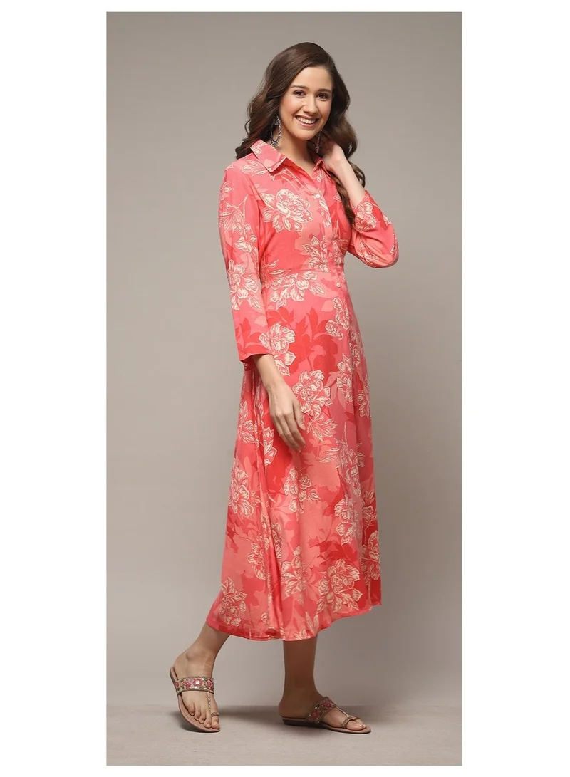 Biba  Coral LIVA Straight Printed Dress for Women | Best Price UAE