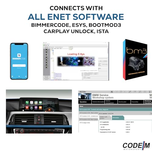 Reloot Code M - ENET OEM Cable OBD2 for BMW F G i Series Coding | E SYS ISTA+ ICOM Bootmod3 Bimmercode Compatible | Heavy Duty Cable | for CarPlay Activation - Image 4
