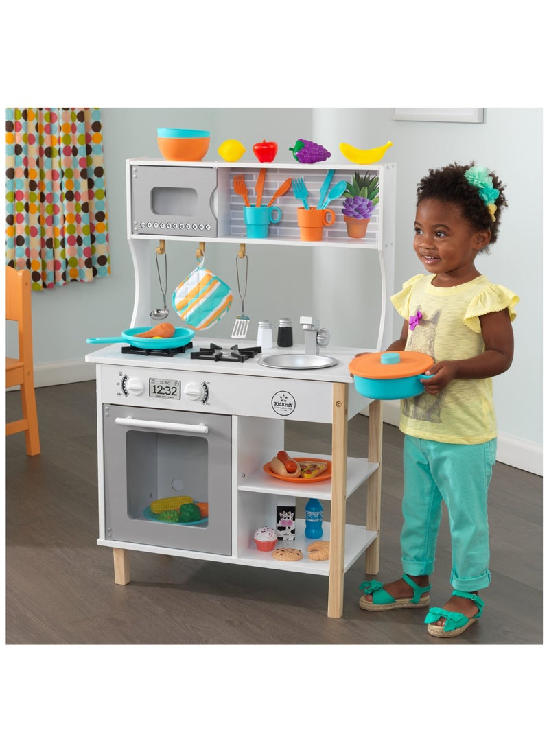 KidKraft KidKraft Rainbow Dreamers Unicorn Mermaid Dollhouse + Kidkraft All Time Play Kitchen With 38 pcs Accessories  - Image 5