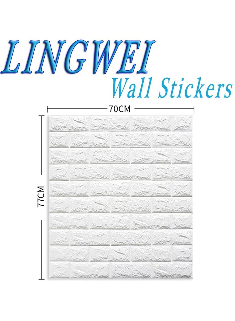 LINGWEI 3D Wall Sticker Self Adhesive Wall Panels Waterproof Pe Foam White Wallpaper For Living Room TV Wall And Home Decor - Image 5