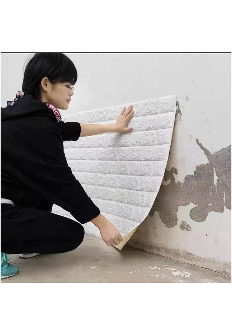 LINGWEI 3D Wall Sticker Self Adhesive Wall Panels Waterproof Pe Foam White Wallpaper For Living Room TV Wall And Home Decor - Image 2