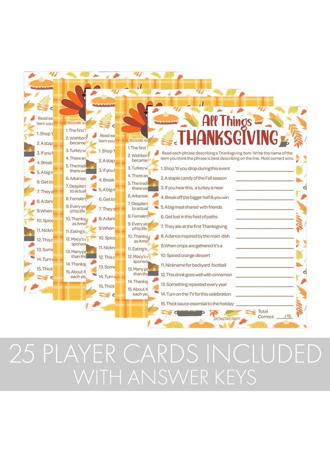 DISTINCTIVS DISTINCTIVS Thanksgiving Party Games, All Things Thanksgiving and Truth or Turkey (2 Game Bundle) - 25 Dual Sided Cards, Friendsgiving Party Games, Thanksgiving Family Games  - Image 4