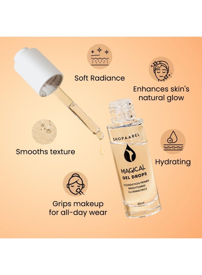 Shopaarel Magical Gel Drops, Face Primer, Soft Radiance, Luminous Finish - Clear, 20 ml - Image 2