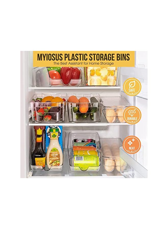 IAF Refrigerator Organizer Bins Set of 13, Clear Stackable Fridge Organisers Boxes, BPA Free Freezer Storage Container with Handle for Kitchen Cabinet, Pantry, Countertops - Image 3