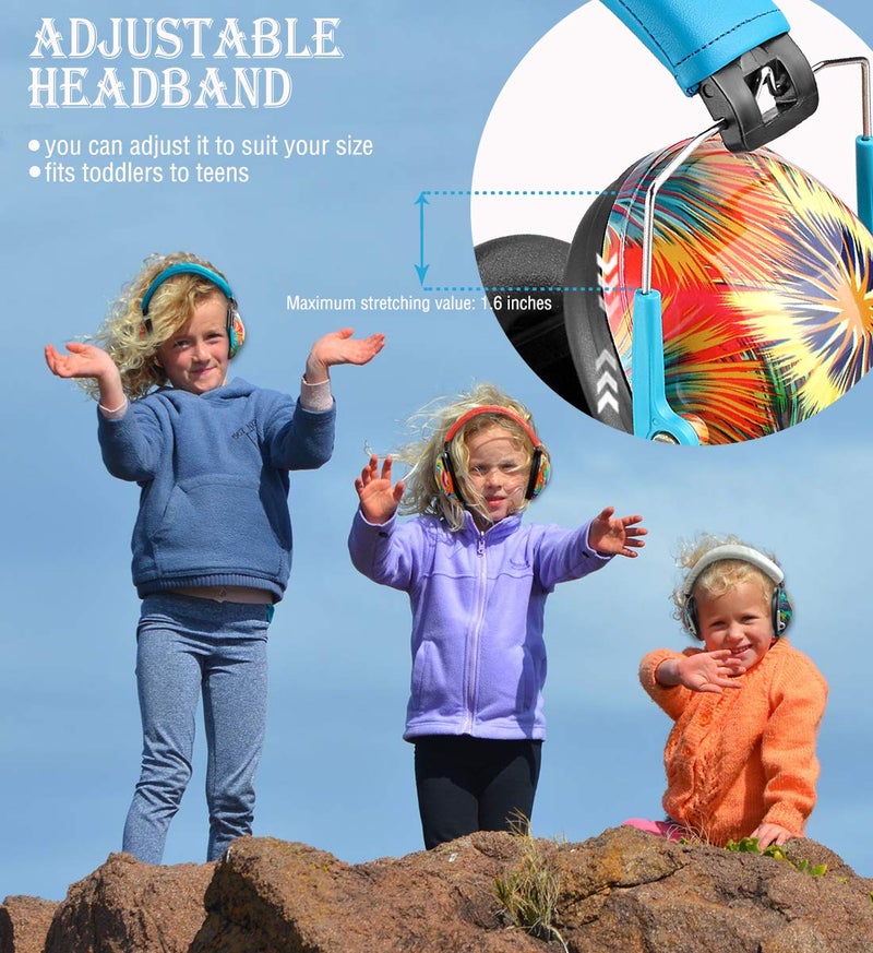 PROHEAR 032 Kids Ear Protection Safety Noise Earmuffs with NRR 25dB, Children Adjustable Headband Hearing Protectors for Monster Trucks, Sports Events, Concerts - Fireworks Pattern - Image 5