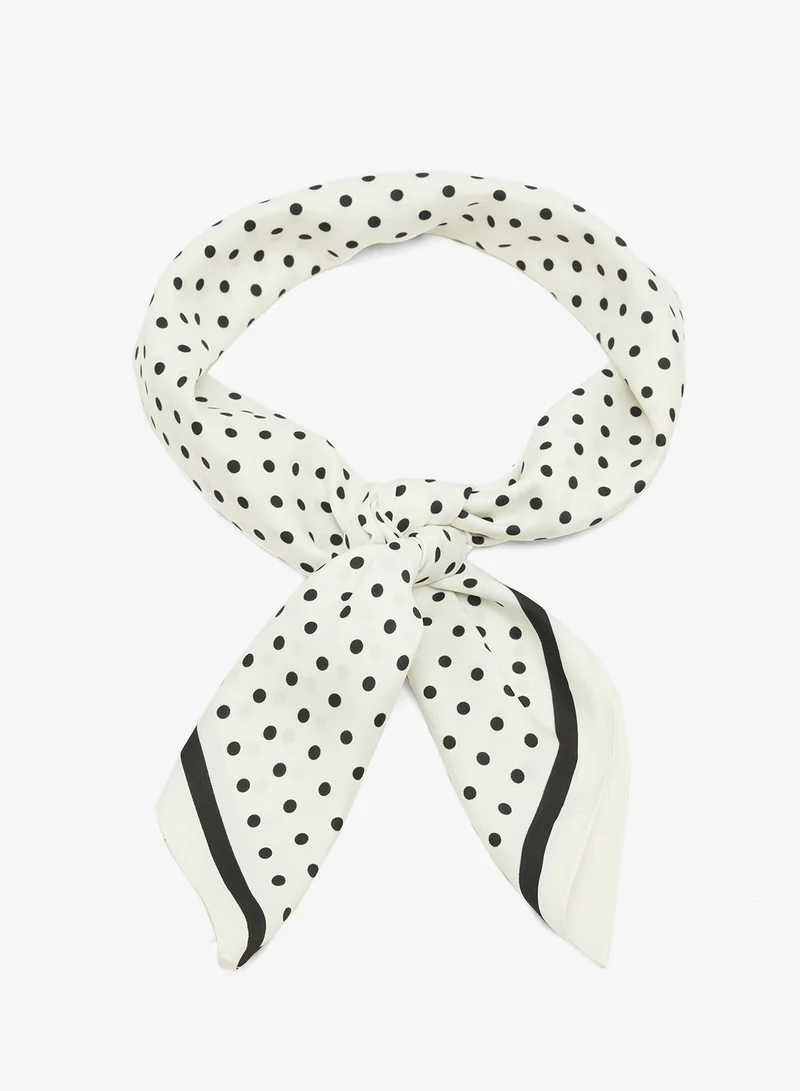 Ginger Silk Polka Dot Printed Summer Scarf
