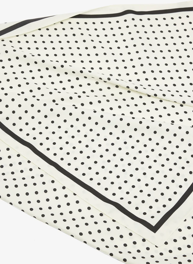 Ginger Silk Polka Dot Printed Summer Scarf