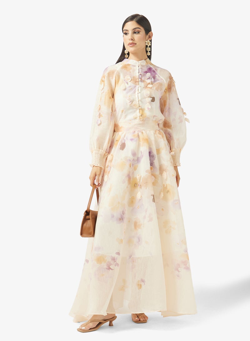 Khizana Floral Print Top & Skirt Set - Image 5