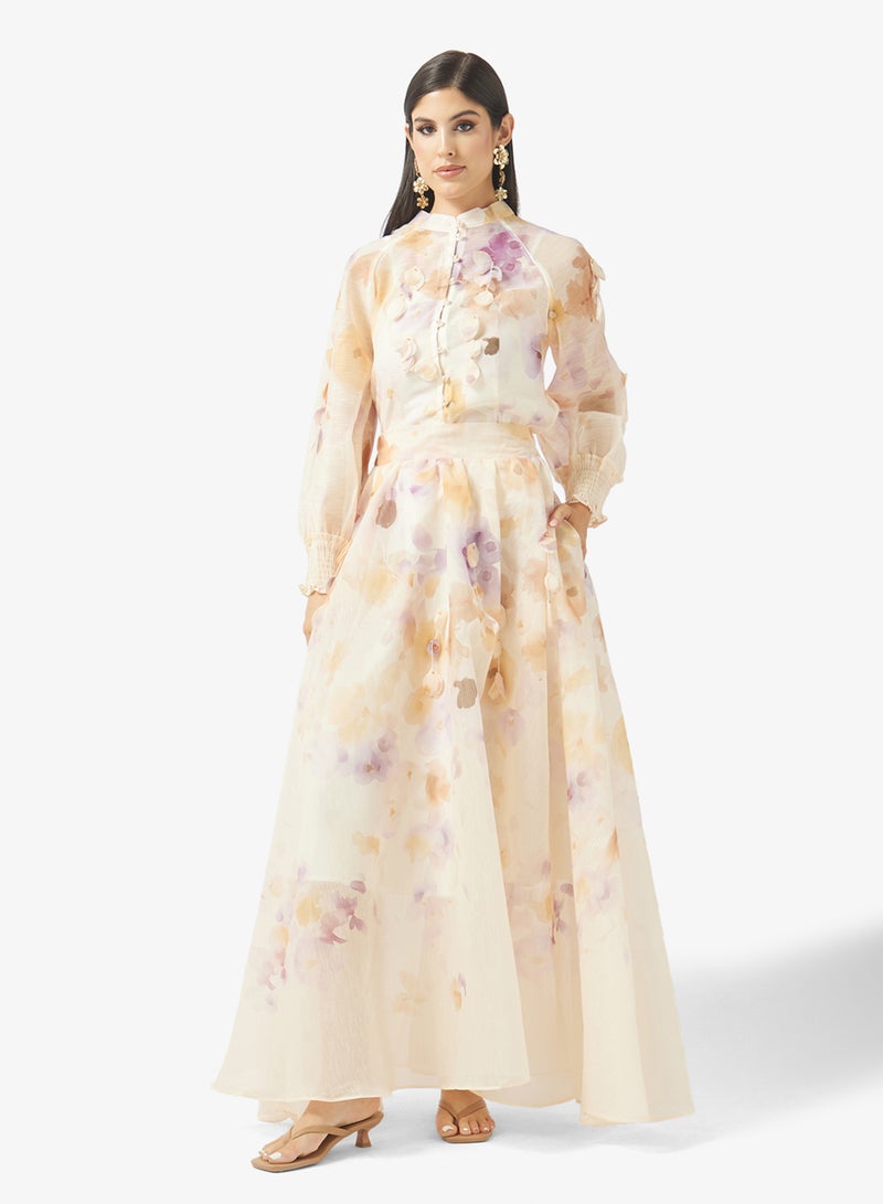 Khizana Floral Print Top & Skirt Set - Image 1