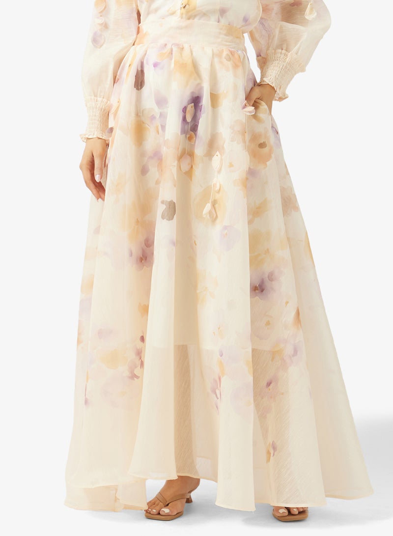 Khizana Floral Print Top & Skirt Set - Image 4