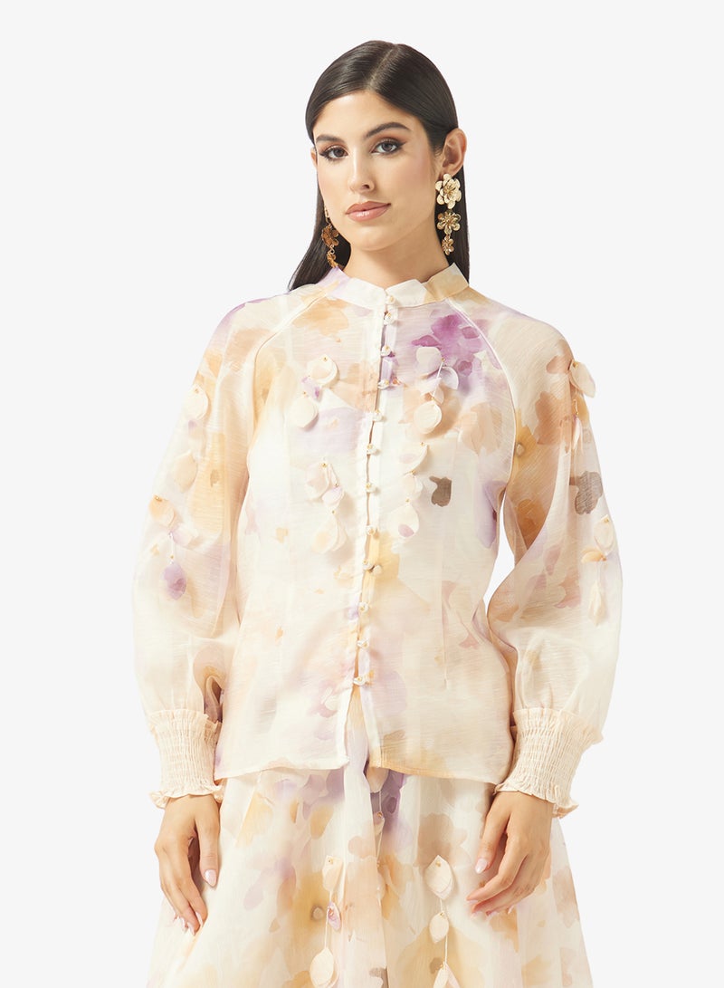 Khizana Floral Print Top & Skirt Set - Image 3