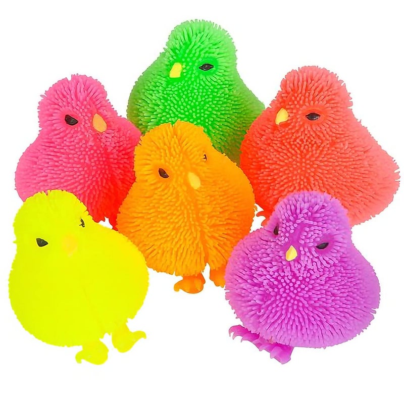 ArtCreativity 3 Inch Chicken Puffer Toys for Kids Pack of 12 Chick Surprise Toys for Filling Easter Eggs Easter Party Favors Egg Hunt Supplies Stress Relief Toys for Kids Assorted Neon Colors - Image 3