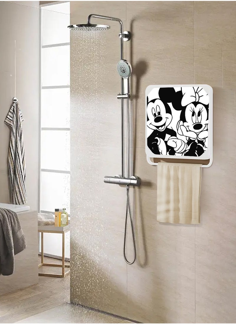 Generic Wall Mounted Organizer Bathroom mural Organizer Clothes Folding Storage Box Clothes Folding Storage Box, Storage and Decoration 2 in 1, Bathroom Decorative Painting, Waterproof Hanging Storage, No-Punch Wall Mounted Bathroom Shelf, Toilet Mural Space Saving  - Image 4