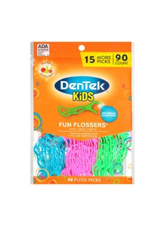 Dentek Kids Fun Flossers Wild Fruit 90 Count  - Image 1
