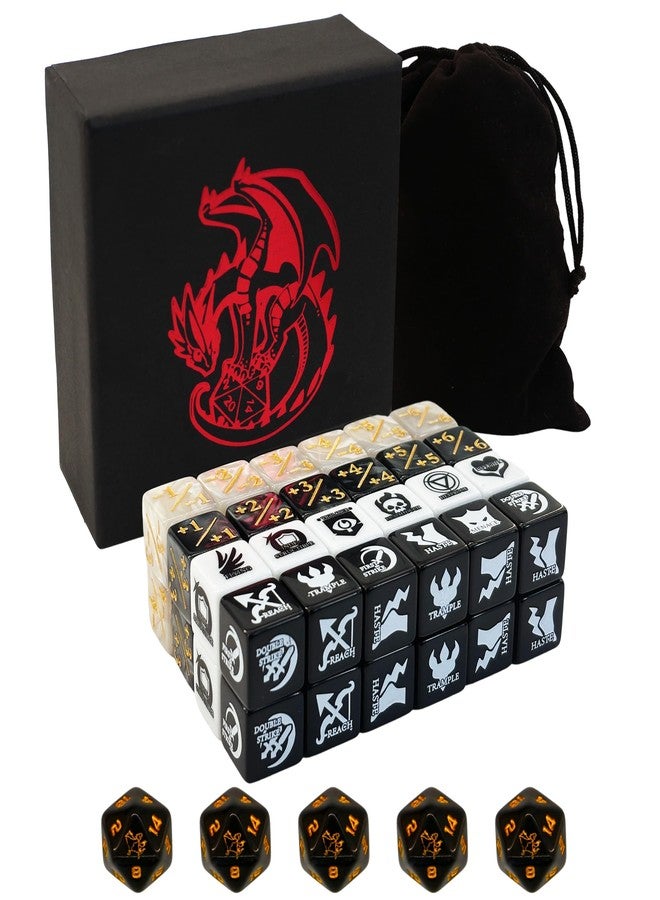 Extalas MTG Dice Set - 55 Dice: 24 Counter, 26 Keyword & 5 D20 Token Dice with Deluxe Box & Velvet Pouch, Limited Collector Edition(Bird) - Image 1