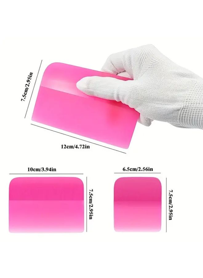 3pcs Orange Car Invisible Film Application Tool Kit with TPU Scraper and Board for Beginners - Image 2
