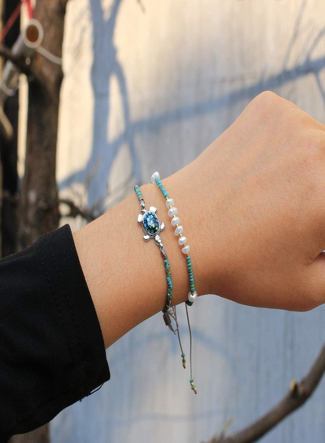 KELITCH Crystal Turtle Charm Bracelets Miyuki Beaded Thin Strand Bracelets Women Friendship Bracelets - Image 5