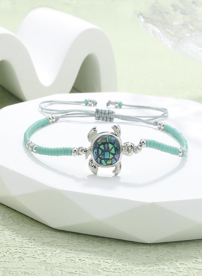 KELITCH Crystal Turtle Charm Bracelets Miyuki Beaded Thin Strand Bracelets Women Friendship Bracelets - Image 3