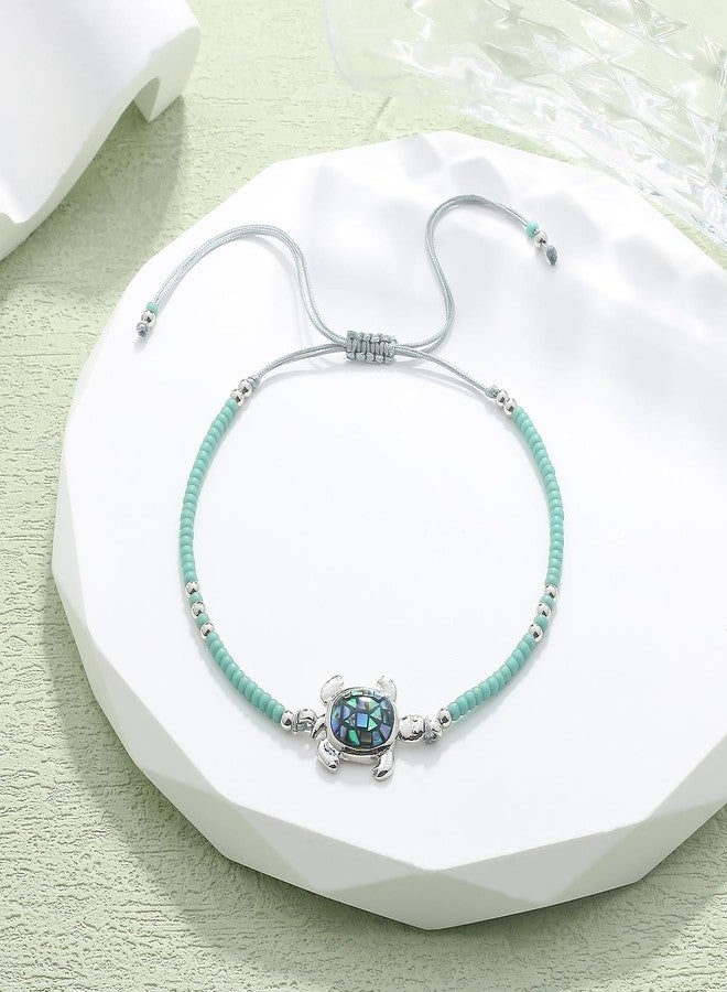 KELITCH Crystal Turtle Charm Bracelets Miyuki Beaded Thin Strand Bracelets Women Friendship Bracelets - Image 2