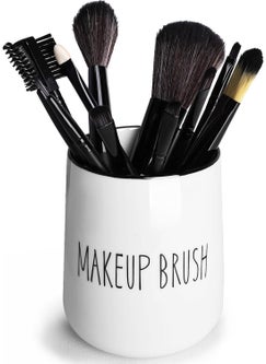 LEETOYI LEETOYI Ceramic Makeup Brush Holders for Bathroom Vanity and Countertop, Farmhouse Cosmetic Storage Organizer Cup, White 