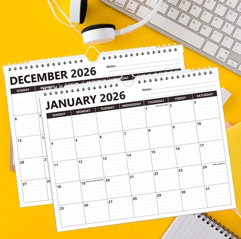 lucilynx 2026 Calendar - Wall Calendar 2026 Runs from January to December 2026, 12 Months Calendar with Thick Paper for Planning at Home or Office, 8.5 x 11 In, Black - Image 4